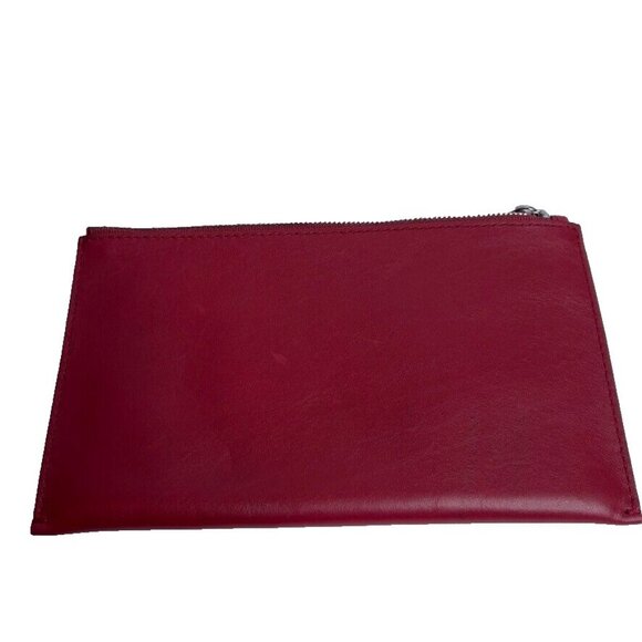Madewell $68 The Pouch Clutch in Leather Bright Ember NT069 - Picture 2 of 6
